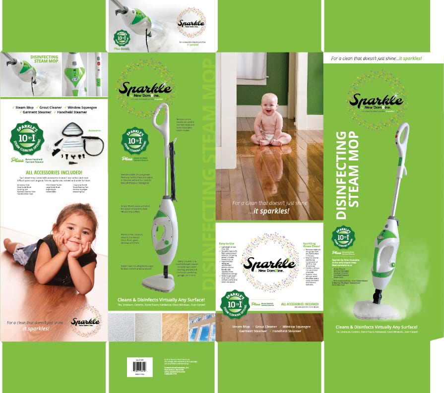 Sparkle Steam Mop Packaging